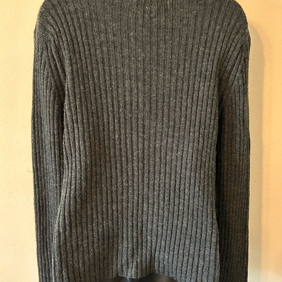 Zara Dark Grey Wool Blend Ribbed Knit Women's Sweater | Size Medium - Picture 4 of 8